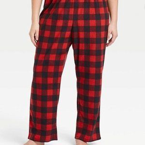 WONDERSHOP || Buffalo Plaid Red Black Fleece Women's Pajamas - NWT - Size XS